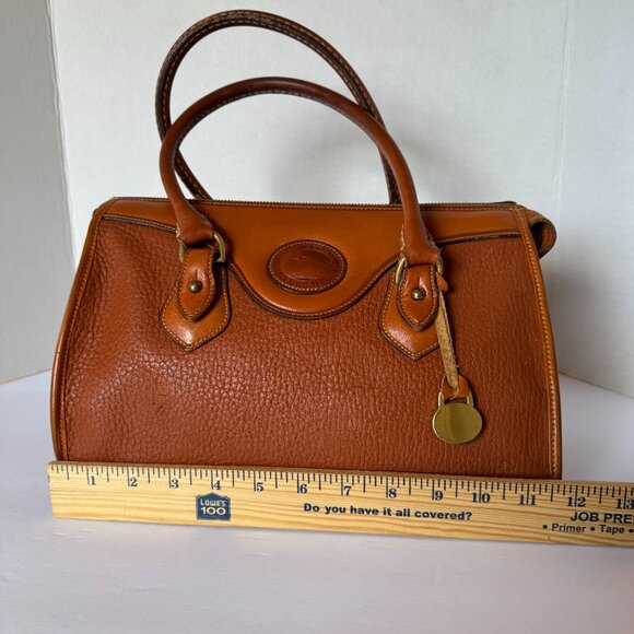 VTG Dooney & Bourke All Weather Satchel Handbag Tan Pebbled Leather USA 90s Y2K - Picture 13 of 15